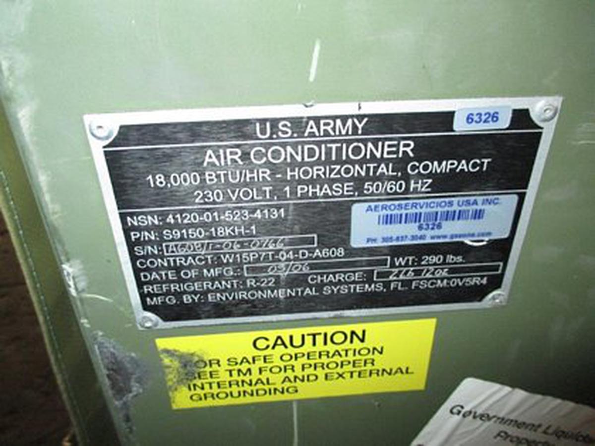 Air Conditioning Unit - Environmental Systems S9150-18KH-1