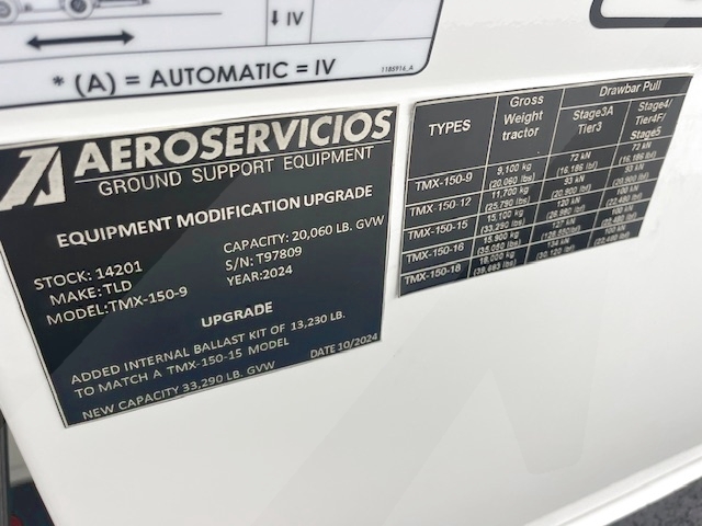 Push Back Tractor TLD TMX-150-15 Tier 4F