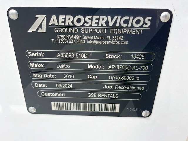 Towbarless Push Back Tractor Lektro AP8750C