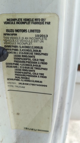 Truck Chassis Isuzu NPR-HD Diesel