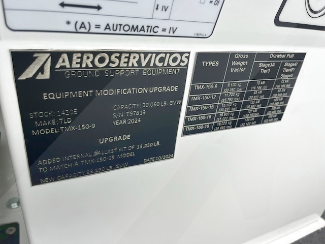 Push Back Tractor TLD TMX-150-15 Tier 4F