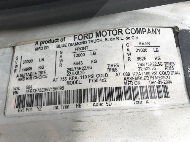 Cabin Service Truck Ford/Tesco F-750/D2916