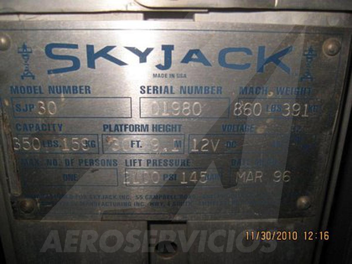 1996 Skyjack Inc. SJP 30