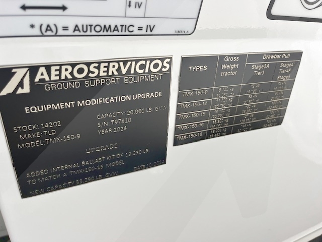 Push Back Tractor TLD TMX-150-15 Tier 4F