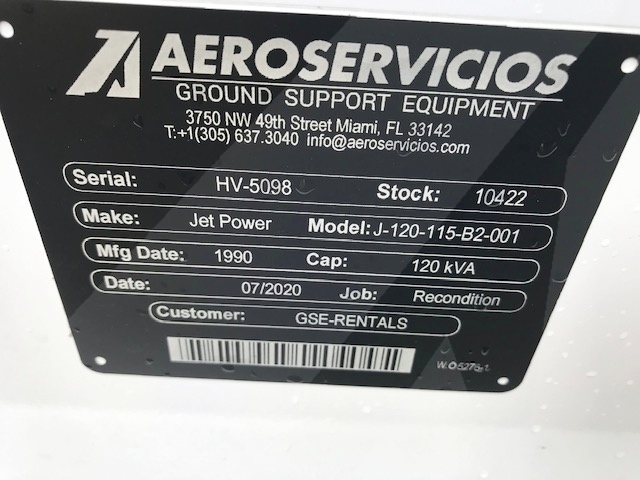 Ground Power Unit Jet Power - 120 kVA - 480V 3 Phase