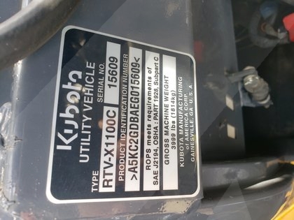 Utility Vehivcle Kubota RTV- X1100C 4WD