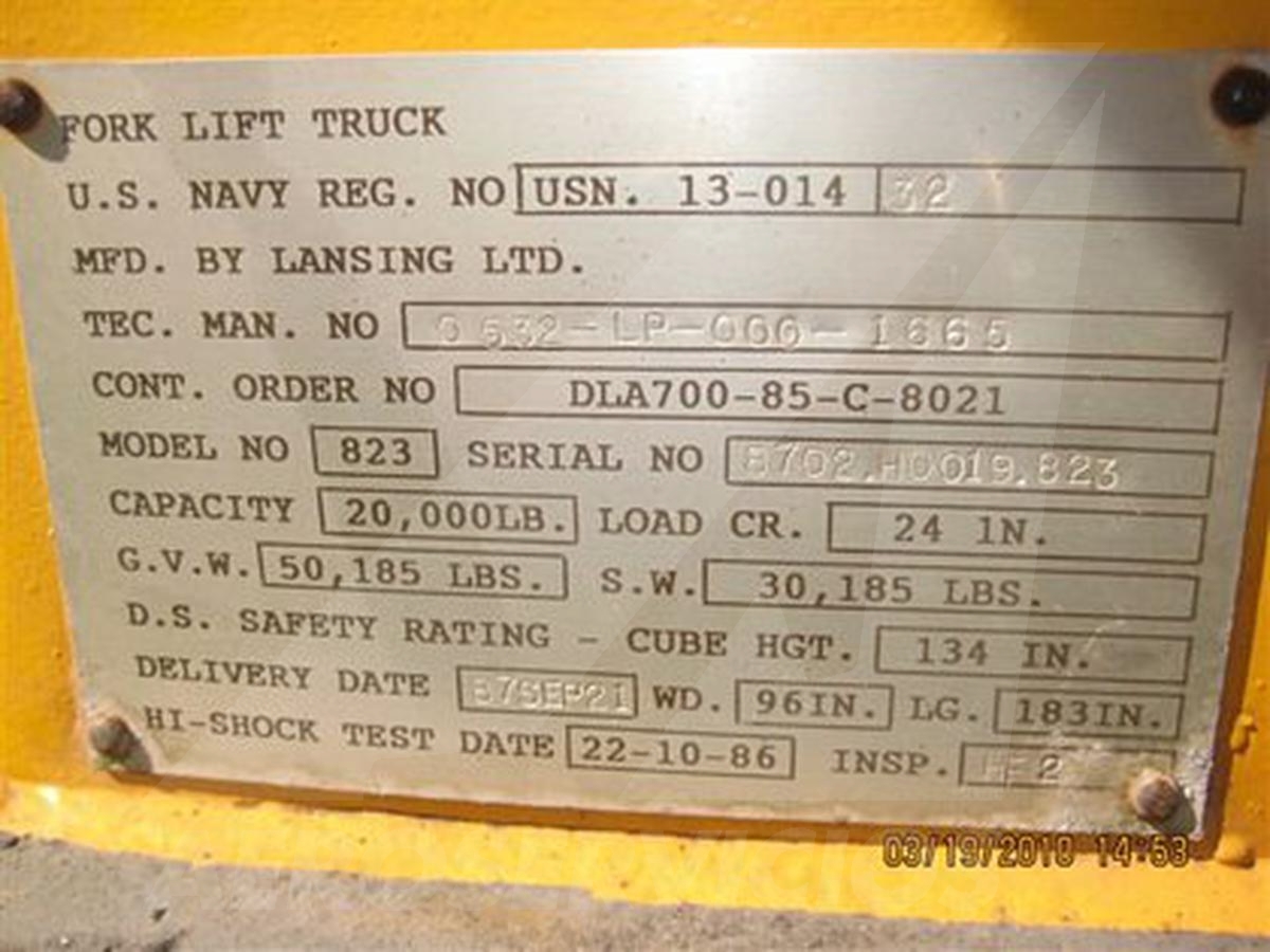 Fork Lift Lansing 823