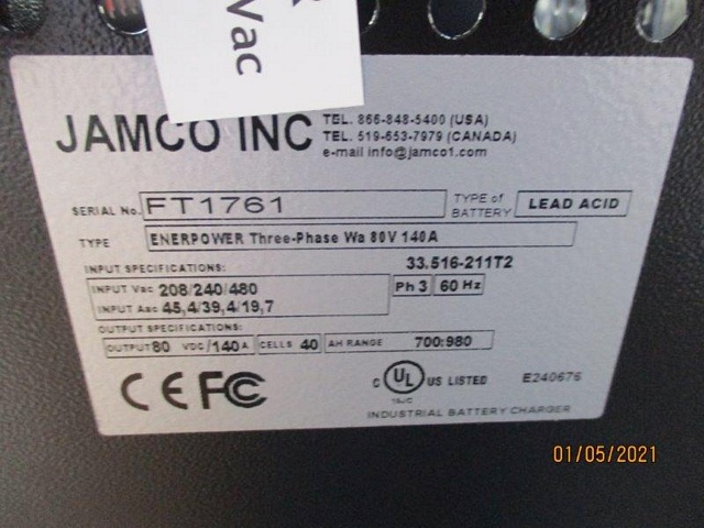 Battery Charger Jamco Inc. Enerpower Three Phase 80V