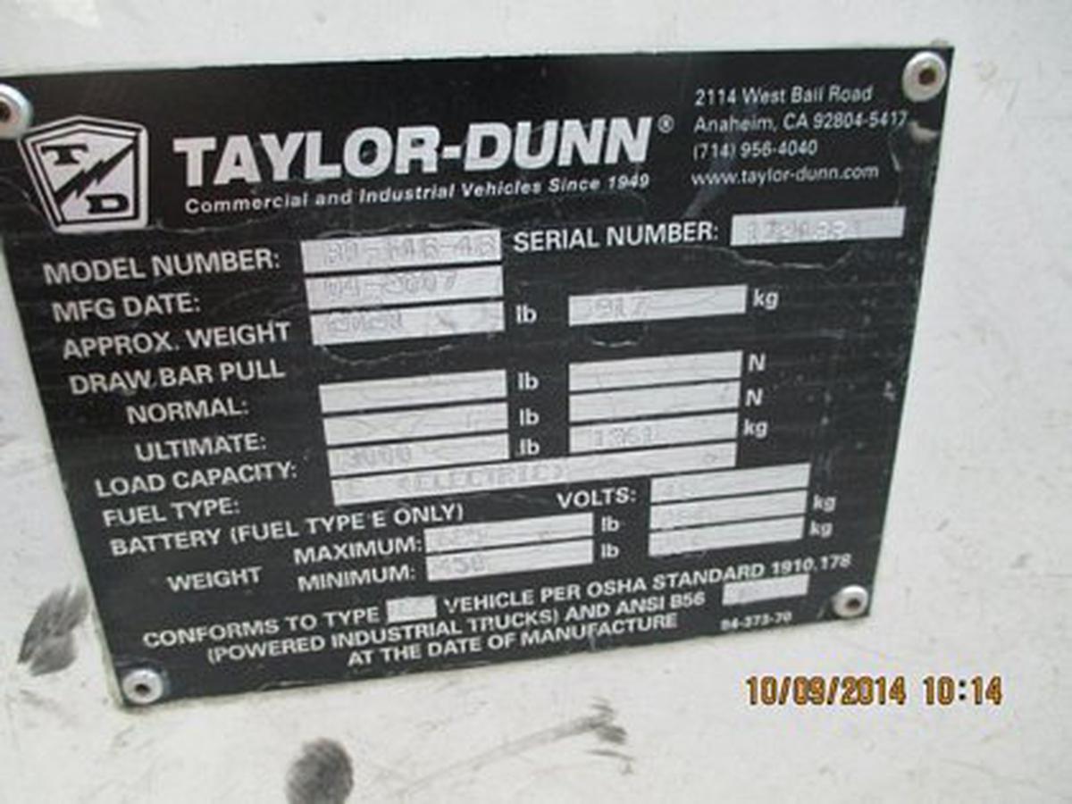 Electric Utility Vehicle Taylor-Dunn BO-T48-48
