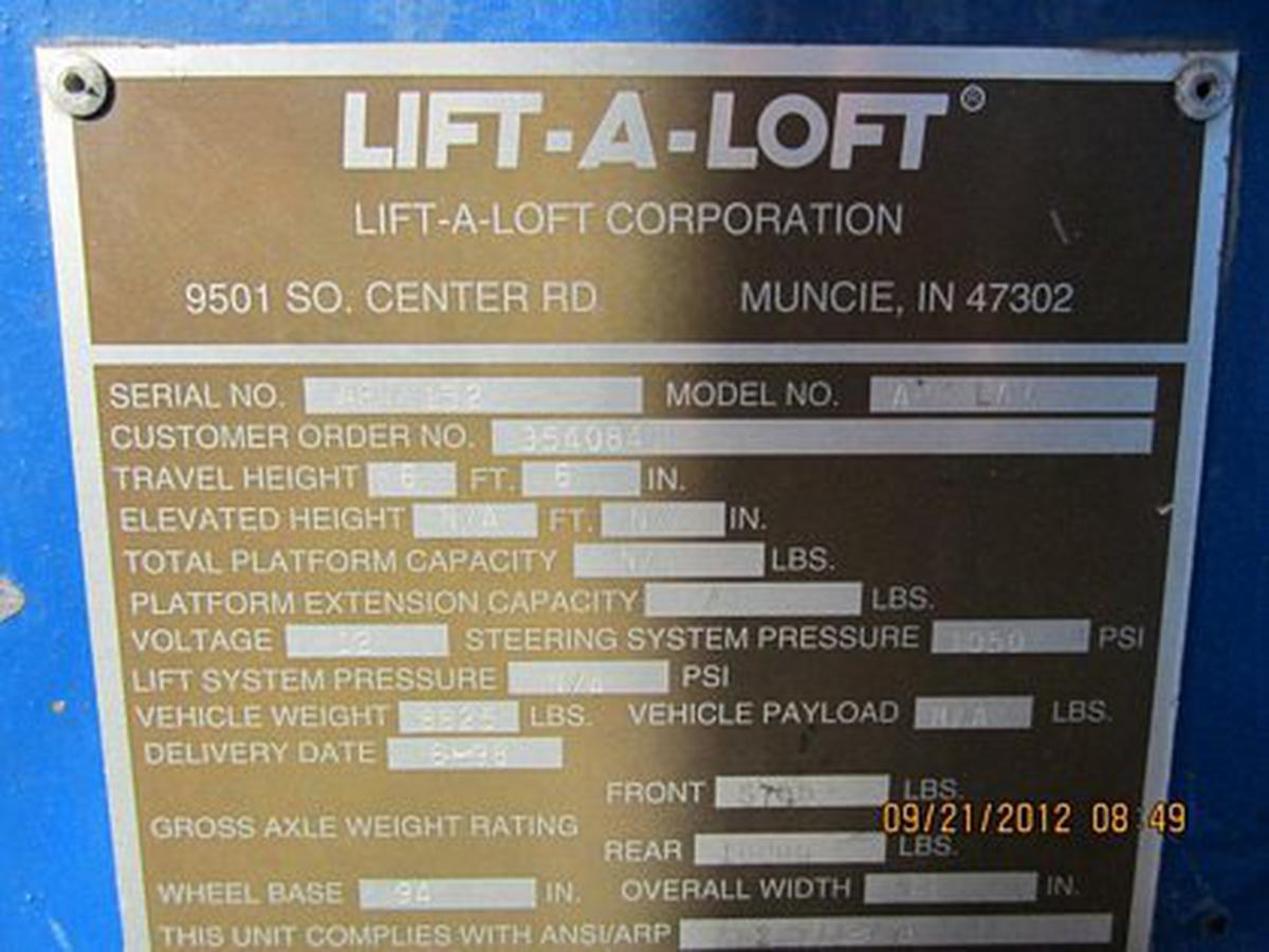 Lavatory Truck  Lift-A-Loft APV- LAV