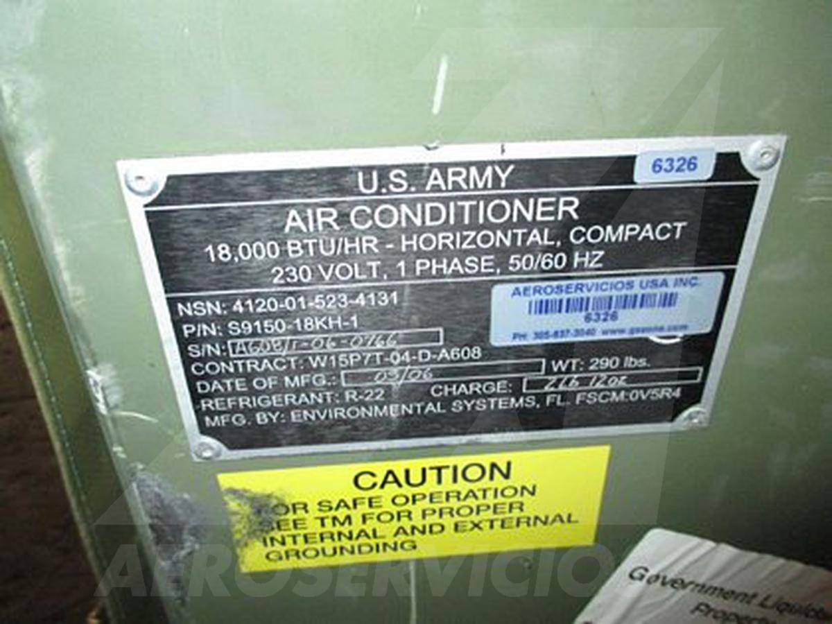 Air Conditioning Unit - Environmental Systems S9150-18KH-1