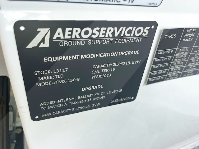 Push Back Tractor TLD TMX-150-9 Tier 4F